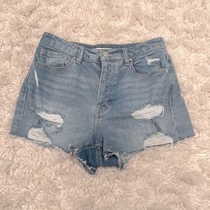 medium wash denim jean short (high waisted) Message me with offers:)